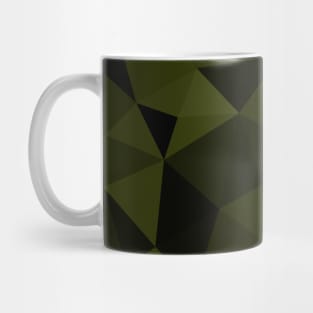 Dark army green black geometric mesh pattern cool geometry shapes Mug